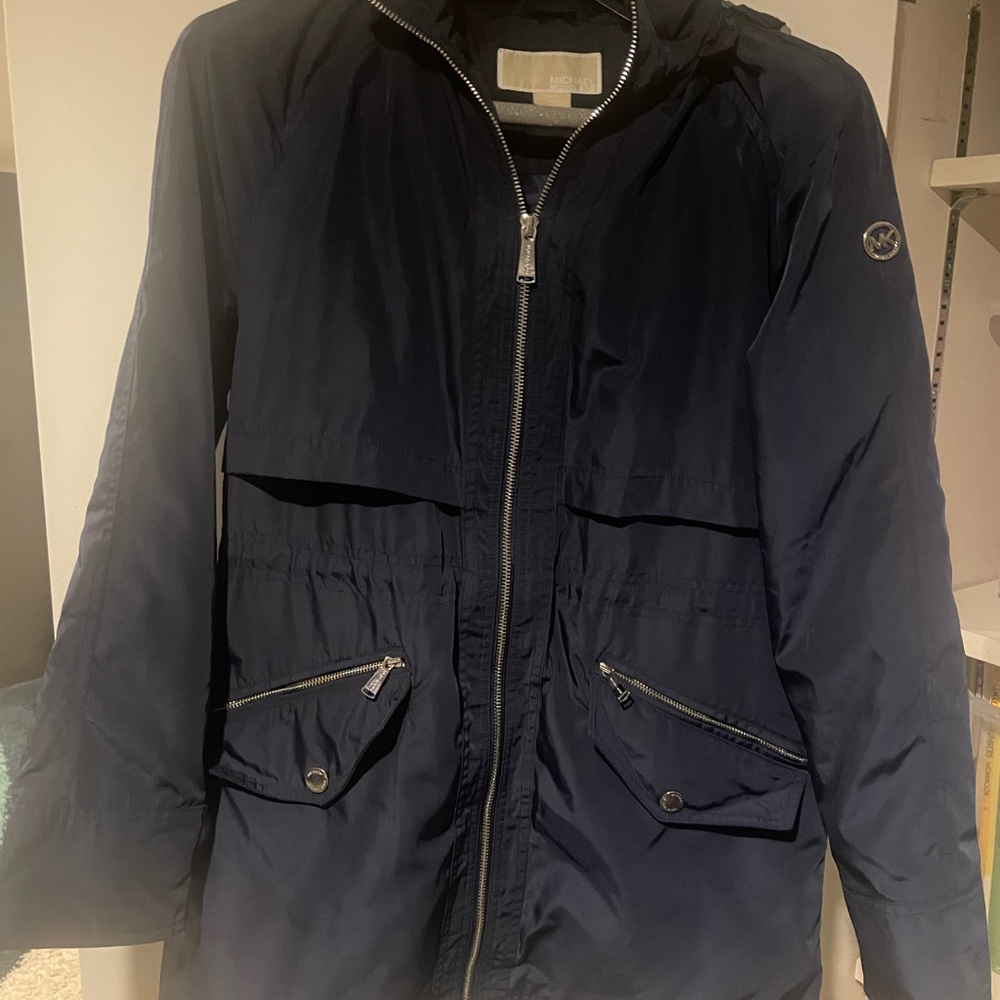 Michael Kors Dark Navy Hooded Field Jacket